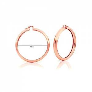 ORECCHINI UNOAERRE Donna CERCHI Placcato Oro Rosa 24 KT In BRONZO Rosato Lucido - 1 2