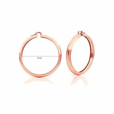 ORECCHINI UNOAERRE Donna CERCHI Placcato Oro Rosa 24 KT In BRONZO Rosato Lucido - 2
