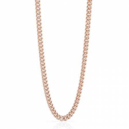 COLLANA UNOAERRE Donna Lunga Catena GRUMETTA Mini Placcato Oro 24K BRONZO Rosa - 1