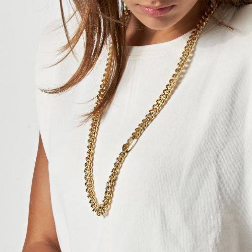 COLLANA UNOAERRE Donna Lunga Catena GRUMETTA Mini Placcato Oro 24K BRONZO Dorato - 2