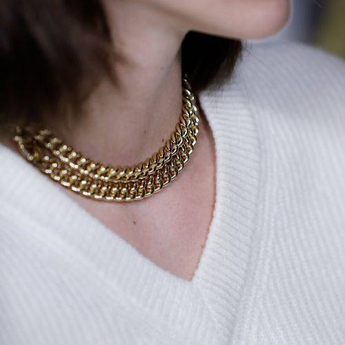 COLLANA UNOAERRE Donna Lunga Catena GRUMETTA Mini Placcato Oro 24K BRONZO Dorato - 3