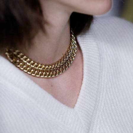 COLLANA UNOAERRE Donna Lunga Catena GRUMETTA Mini Placcato Oro 24K BRONZO Dorato - 3