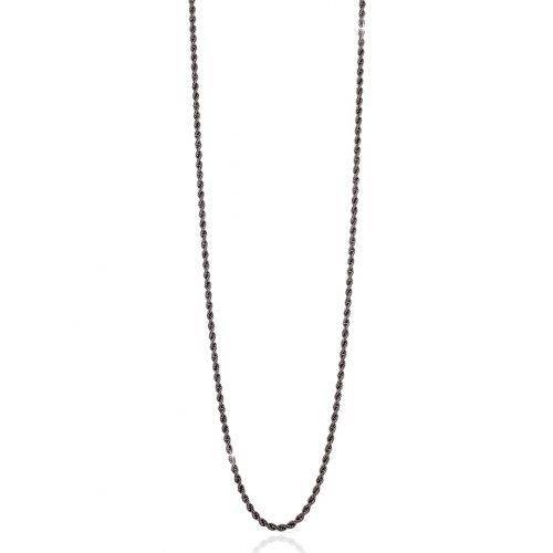 COLLANA UNOAERRE Donna Catena Lunga Maglia CORDA Fune Placcato In BRONZO Nero - 1