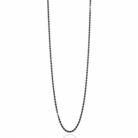 COLLANA UNOAERRE Donna Catena Lunga Maglia CORDA Fune Placcato In BRONZO Nero - 1