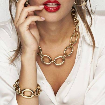 COLLANA UNOAERRE Donna Catena Forzatina Placcato Oro Giallo 24 KT BRONZO Dorato - 3