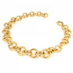 COLLANA UNOAERRE Donna Catena Tonda Placcato Oro Giallo 24 Karati BRONZO Dorato - 1