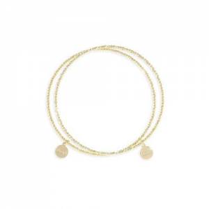 BRACCIALE UNOAERRE Donna Rigido In Bronzo Dorato Placcato Oro 24 Kt Diamantato - 1