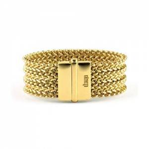 BRACCIALE UNOAERRE Donna Rigido Chicco Di Riso In BRONZO Dorato Placcato Oro Giallo 24 KT - 1