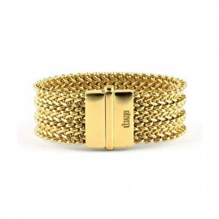 BRACCIALE UNOAERRE Donna Rigido Chicco Di Riso In BRONZO Dorato Placcato Oro Giallo 24 KT - 1