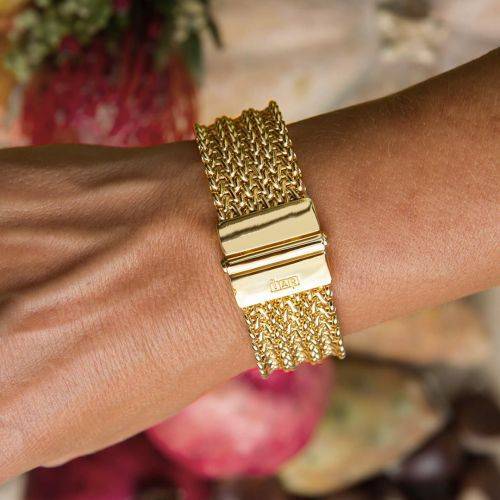 BRACCIALE UNOAERRE Donna Rigido Chicco Di Riso In BRONZO Dorato Placcato Oro Giallo 24 KT - 2