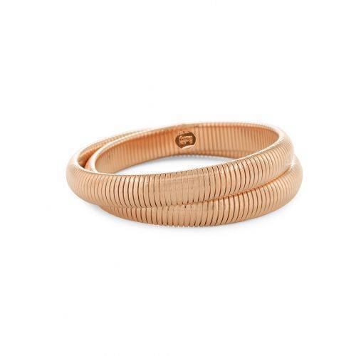 BRACCIALE UNOAERRE Donna Rigido In BRONZO Rosato Tubogas Placcato Oro Rosa 24 KT - 1