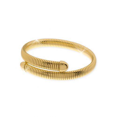 BRACCIALE UNOAERRE Donna Rigido BRONZO Dorato Tubogas Placcato Oro Giallo 24 KT - 1