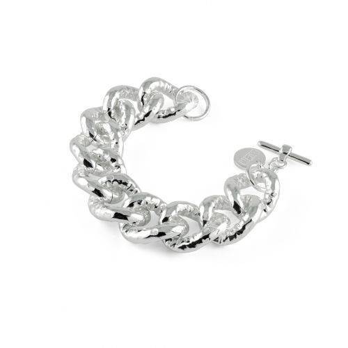 BRACCIALE UNOAERRE Donna Catena Grumetta BRONZO Argentato Placcato Argento 925% - 1