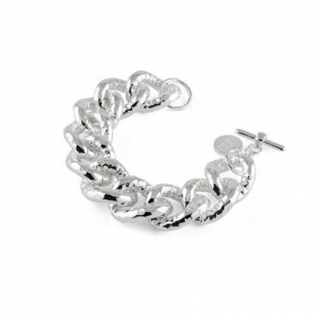 BRACCIALE UNOAERRE Donna Catena Grumetta BRONZO Argentato Placcato Argento 925% - 1