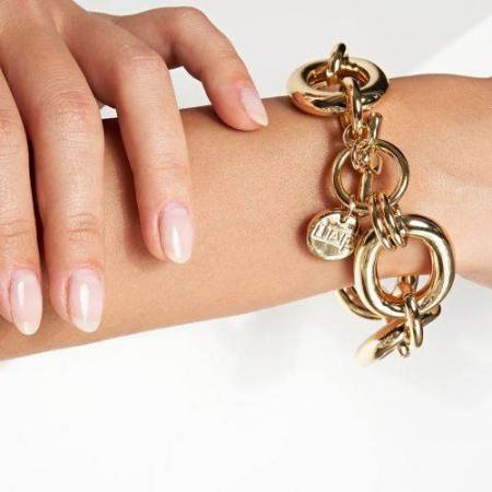 BRACCIALE UNOAERRE Donna Catena Con Ovali BRONZO Dorato Placcato Oro Giallo 24Kt - 2