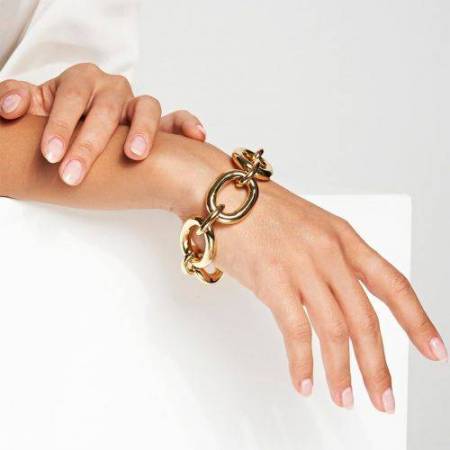 BRACCIALE UNOAERRE Donna Catena Con Ovali BRONZO Dorato Placcato Oro Giallo 24Kt - 3