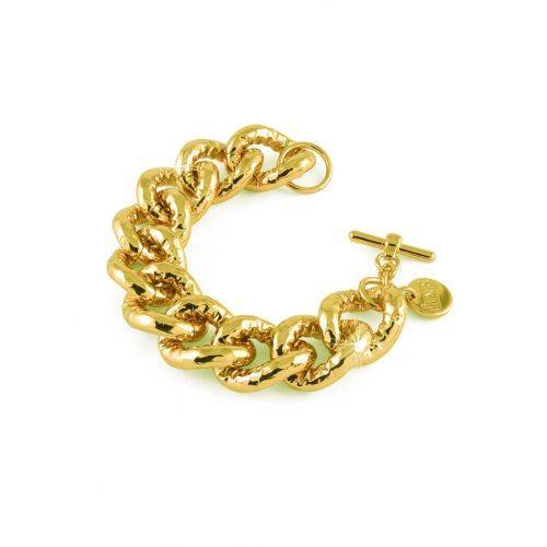 BRACCIALE UNOAERRE Donna Catena GRUMETTA BRONZO Dorato Placcato Oro Giallo 24 KT - 1