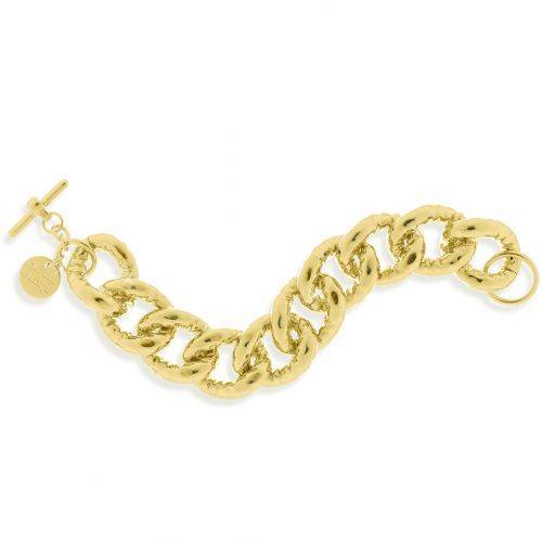 BRACCIALE UNOAERRE Donna Catena GRUMETTA BRONZO Dorato Placcato Oro Giallo 24 KT - 2