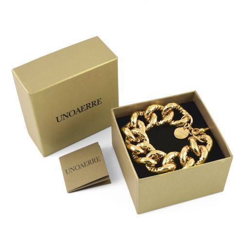 BRACCIALE UNOAERRE Donna Catena GRUMETTA BRONZO Dorato Placcato Oro Giallo 24 KT - 3