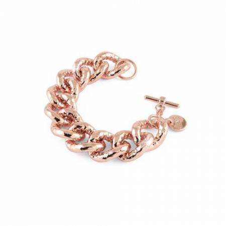 BRACCIALE UNOAERRE Donna Catena GRUMETTA BRONZO Rosato Placcato Oro Rosa 24 KT - 1
