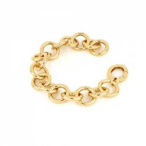 BRACCIALE UNOAERRE Donna Catena Tonda In BRONZO Dorato Placcato Oro Giallo 24 Kt - 1