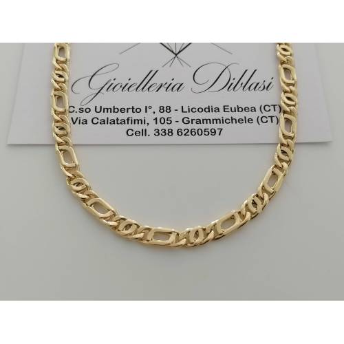 COLLANA Uomo Donna Unisex ORO GIALLO 18 Kt 750% Collier Maglia CATENA Girocollo - 1