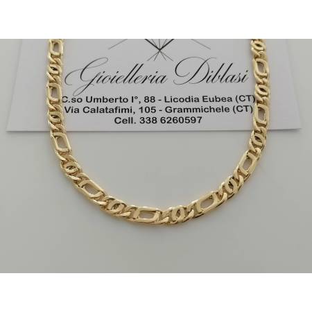COLLANA Uomo Donna Unisex ORO GIALLO 18 Kt 750% Collier Maglia CATENA Girocollo - 1