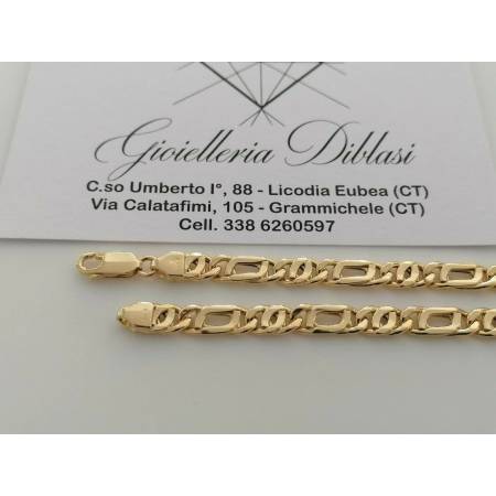 COLLANA Uomo Donna Unisex ORO GIALLO 18 Kt 750% Collier Maglia CATENA Girocollo - 2