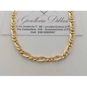 COLLANA Uomo Donna Unisex ORO GIALLO 18 Kt 750% Collier Maglia CATENA Girocollo - 1