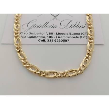 COLLANA Uomo Donna Unisex ORO GIALLO 18 Kt 750% Collier Maglia CATENA Girocollo - 1