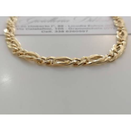COLLANA Uomo Donna Unisex ORO GIALLO 18 Kt 750% Collier Maglia CATENA Girocollo - 2
