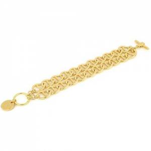 BRACCIALE UNOAERRE Donna Catena Traversino BRONZO Dorato Placcato Oro Giallo 24K - 1
