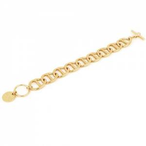 BRACCIALE UNOAERRE Donna Catena Traversino BRONZO Dorato Placcato Oro Giallo 24K - 1 2