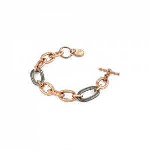 BRACCIALE UNOAERRE Donna BRONZO Rosato NERO Placcato Oro ROSA 24 Karati Rutenio - 1