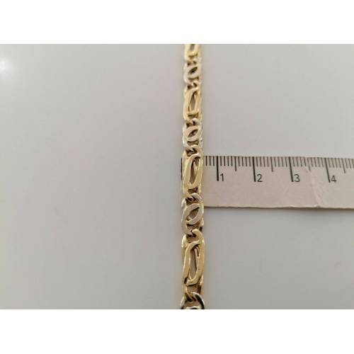 COLLANA ORO Bicolore GIALLO E BIANCO 18 Kt 750% Uomo Donna Unisex Collier CATENA - 3