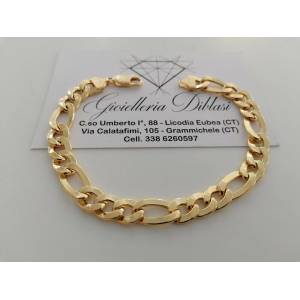BRACCIALE Uomo Donna Unisex ORO GIALLO 18 Karati 750%/1000 Maglia CATENA Italia - 1