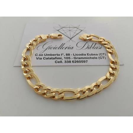 BRACCIALE Uomo Donna Unisex ORO GIALLO 18 Karati 750%/1000 Maglia CATENA Italia - 1