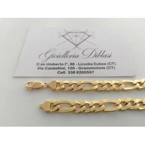 BRACCIALE Uomo Donna Unisex ORO GIALLO 18 Karati 750%/1000 Maglia CATENA Italia - 1 2