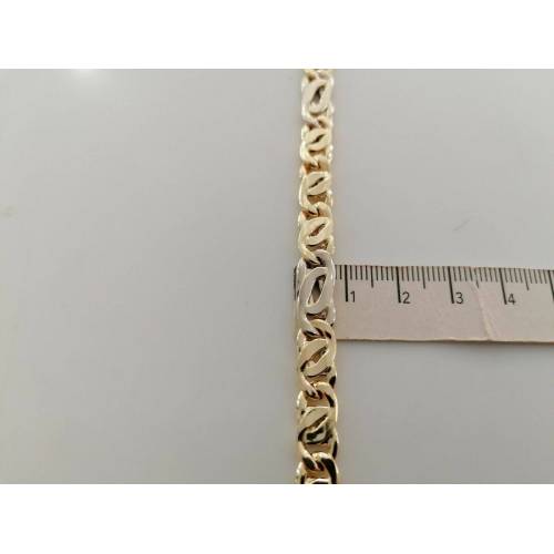 BRACCIALE In ORO 18 Karati 750% Uomo Donna Bicolore GIALLO BIANCO Maglia Catena - 3