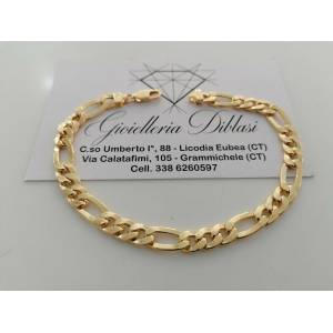BRACCIALE Uomo Donna Unisex ORO GIALLO 18 Karati 750%/1000 Maglia CATENA Italia - 1
