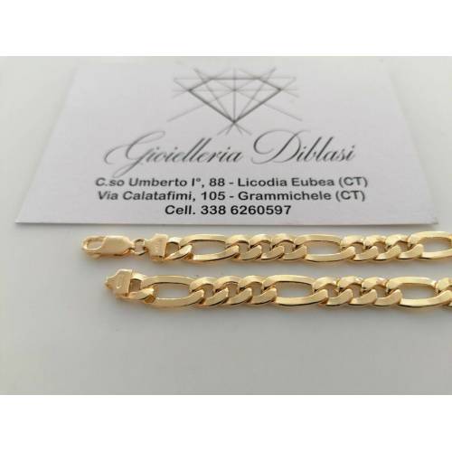 BRACCIALE Uomo Donna Unisex ORO GIALLO 18 Karati 750%/1000 Maglia CATENA Italia - 2