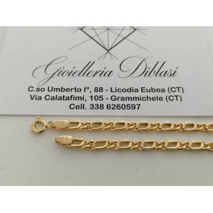BRACCIALE Uomo Donna Unisex ORO GIALLO 18 Karati 750%/1000 Maglia CATENA Italia - 1 2