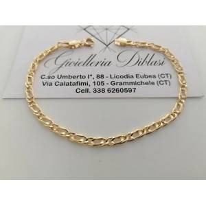 BRACCIALE Uomo Donna Unisex ORO GIALLO 18 Karati 750%/1000 Maglia CATENA Italia - 1