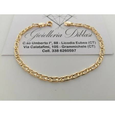 BRACCIALE Uomo Donna Unisex ORO GIALLO 18 Karati 750%/1000 Maglia CATENA Italia - 1