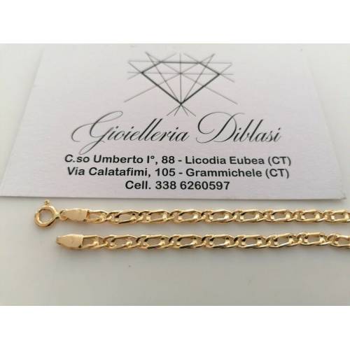BRACCIALE Uomo Donna Unisex ORO GIALLO 18 Karati 750%/1000 Maglia CATENA Italia - 2