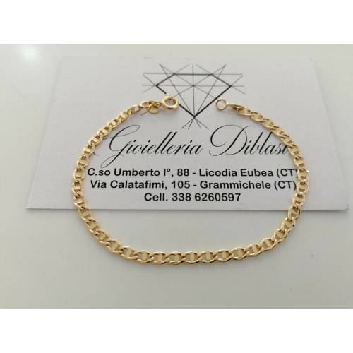 BRACCIALE Uomo Donna Unisex ORO GIALLO 18 Karati 750%/1000 Maglia CATENA Italia - 1