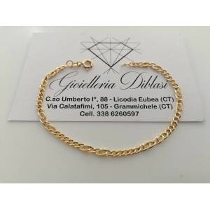 BRACCIALE Uomo Donna Unisex ORO GIALLO 18 Karati 750%/1000 Maglia CATENA Italia - 1