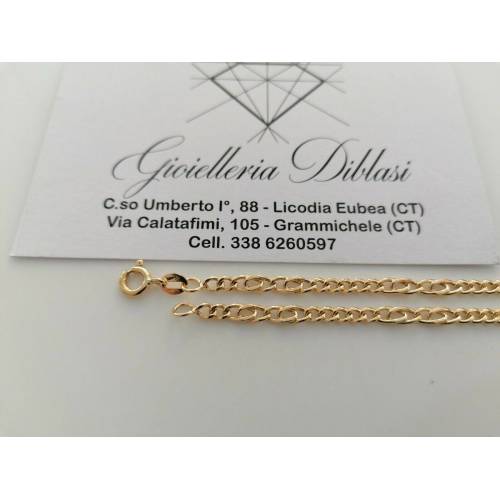 BRACCIALE Uomo Donna Unisex ORO GIALLO 18 Karati 750%/1000 Maglia CATENA Italia - 2