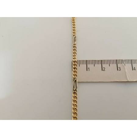 BRACCIALE Uomo Donna Unisex 18 Karati 750% In ORO GIALLO BIANCO Maglia Bicolore - 3