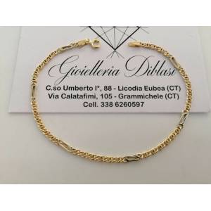 BRACCIALE Uomo Donna Unisex 18 Karati 750% In ORO GIALLO BIANCO Maglia Bicolore - 1